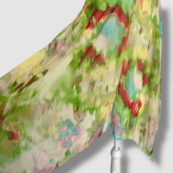 Fairycore mini asymmetrical chiffon lace empire waist babydoll halter dress M - Picture 5 of 8